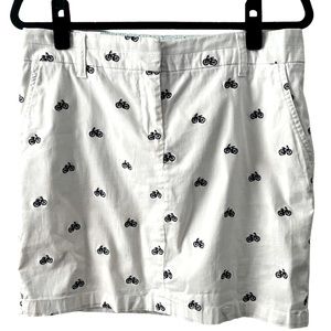 BRITISH KHAKI | WHITE EMBROIDERED BICYCLE SKIRT